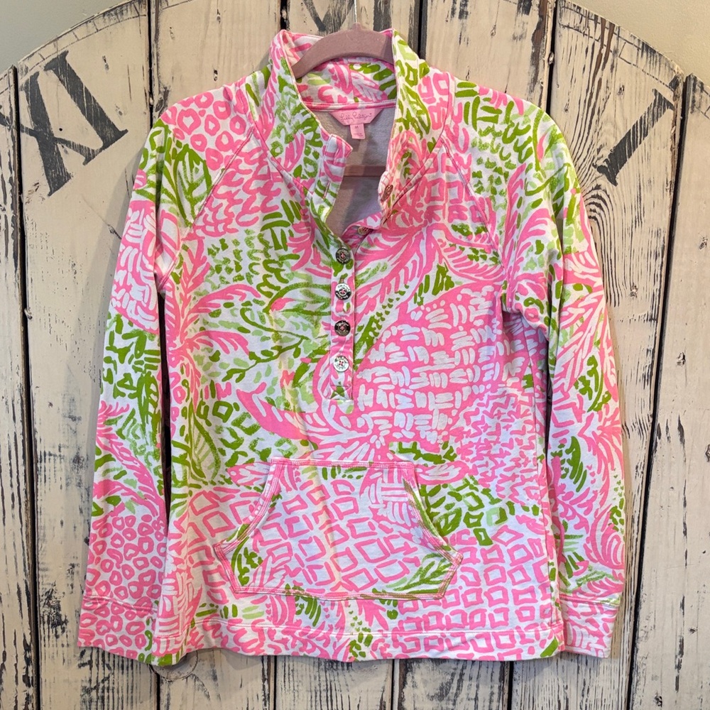 Lilly Pulitzer Pink and Green Patterned Top